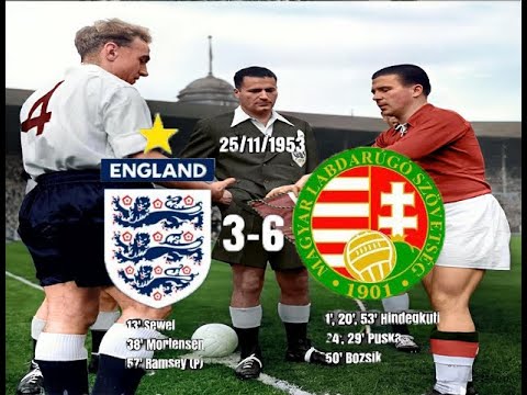 Friendly 1953 England vs Hungary : 3-6 ( in colour)