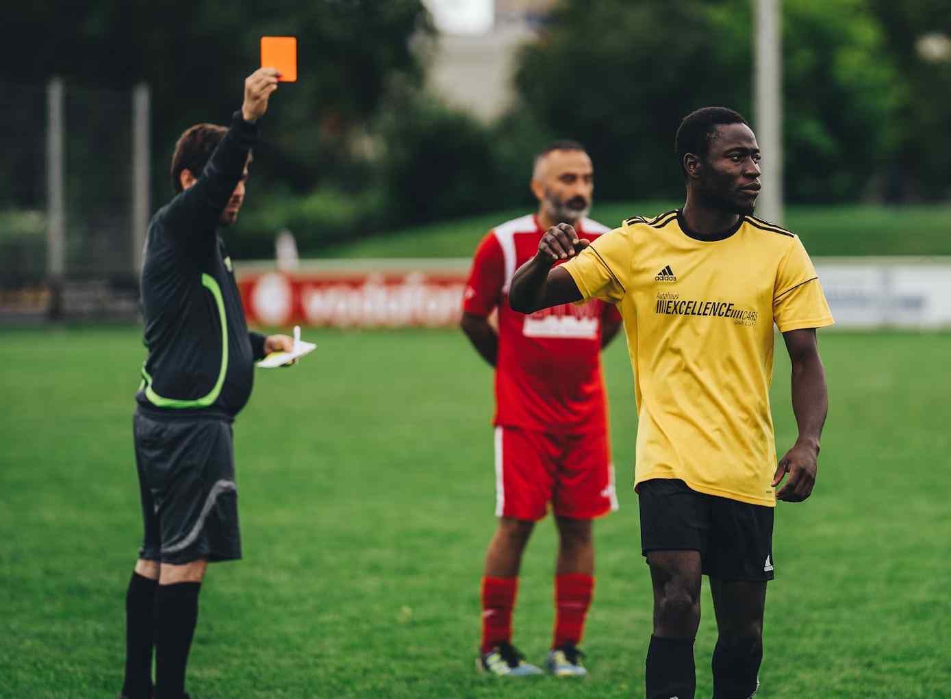 what happens goalkeeper gets red card